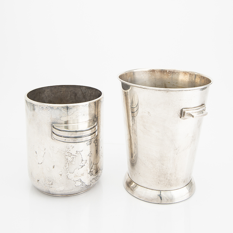 A pair of epns Art deco early 1900s vine cooler.