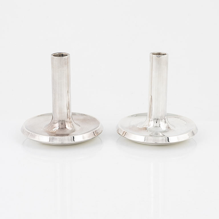 Auran Kultaseppä, a pair of silver candlesticks, Åbo 1973.