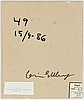 Carin Ellberg, signed and dated 15/4-86.