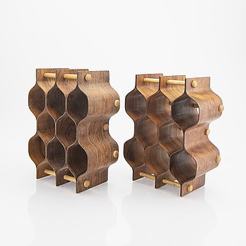 Torsten Johansson, 2 jacaranda wine racks for AB Formträ, Värnamo, 1960s/1970s.