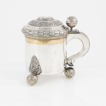 A Swedish Silver Tankard, mark of CG Hallberg, Stockholm 1952.