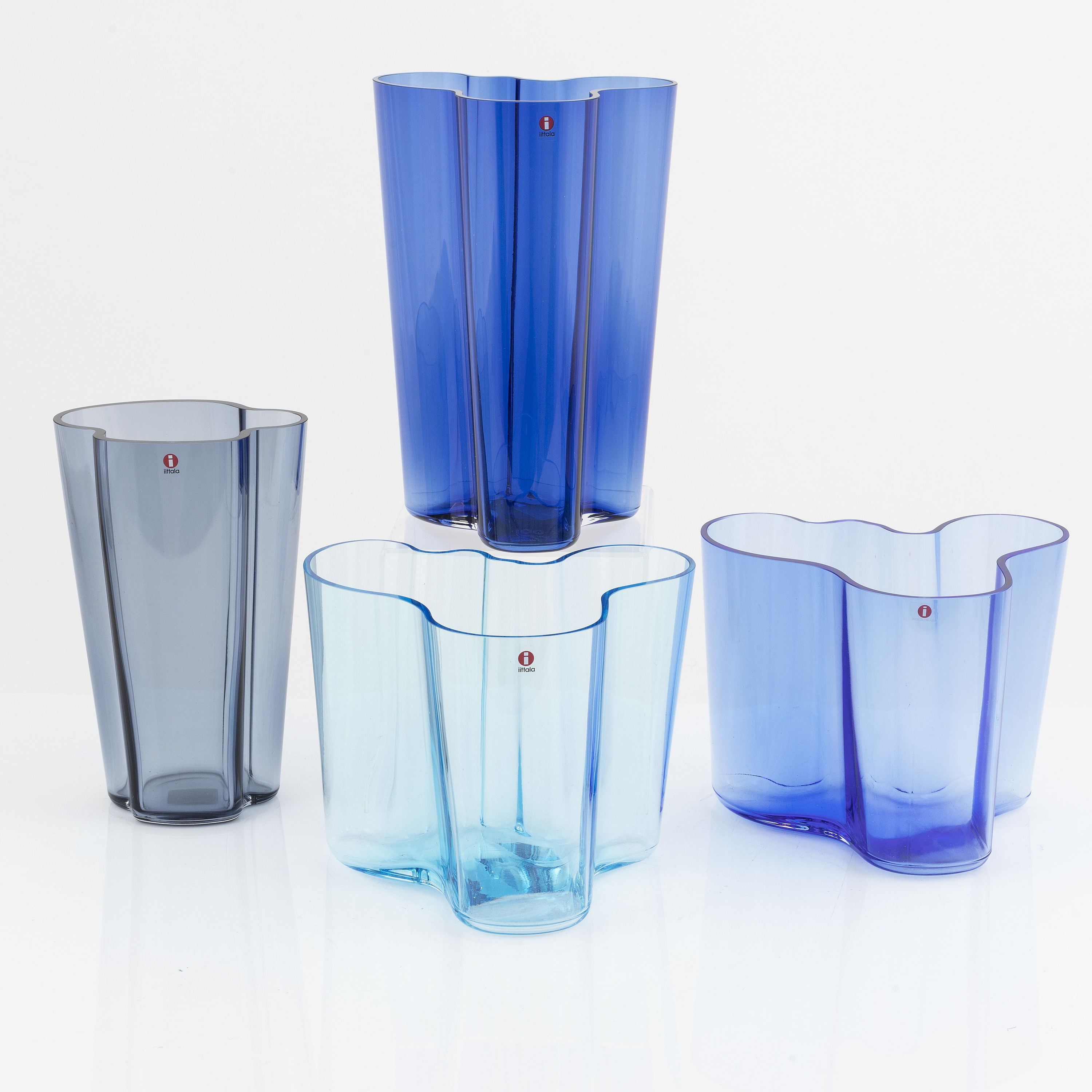 Image result for Alvar Aalto, four glass vases, Iittala, Finland. - Bukowskis