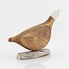 Lars Levi Sunna, a birch and reindeer horn figurine of a grouse, signed LLSUNNA.