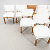 A set of seven + one leather chairs from Mobilia Malmö mid 1900s.