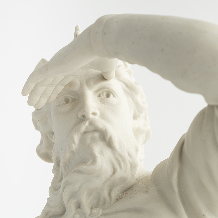 Figurin, parian, Gustafsberg, daterad 1907.