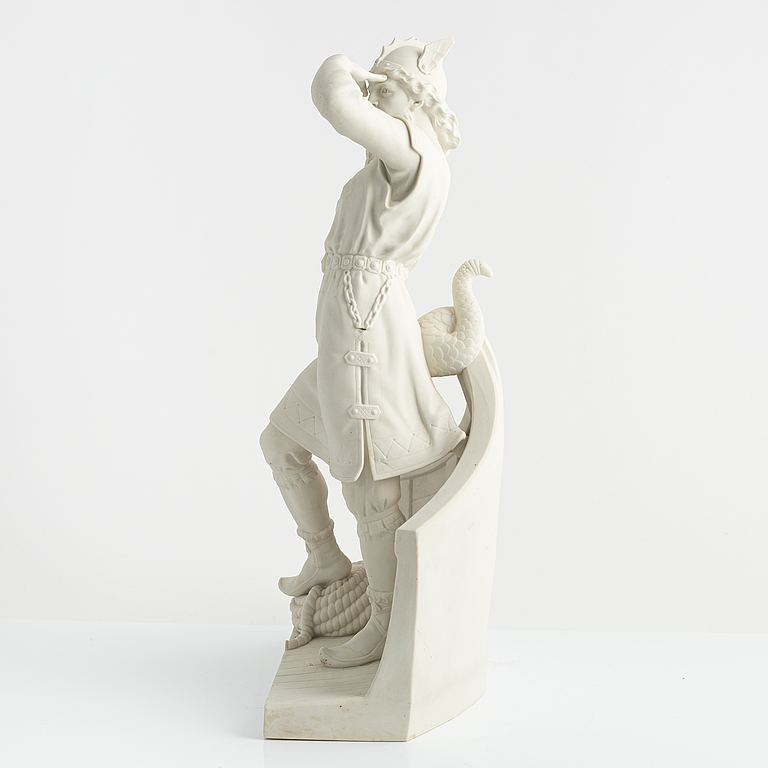 Figurin, parian, Gustafsberg, daterad 1907.