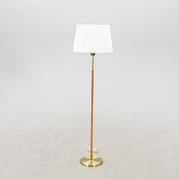 Hans Bergström, a brass and leather floor lamp Ateljé Lyktan.