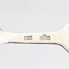 Anton Michelsen, Christmas cutlery, 21 pieces, gilded sterling silver and enamel, Denmark total weight 888 grams.
