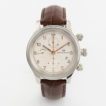 Sjöö Sandström, Royal Steel, chronograph, wristwatch, 42 mm.
