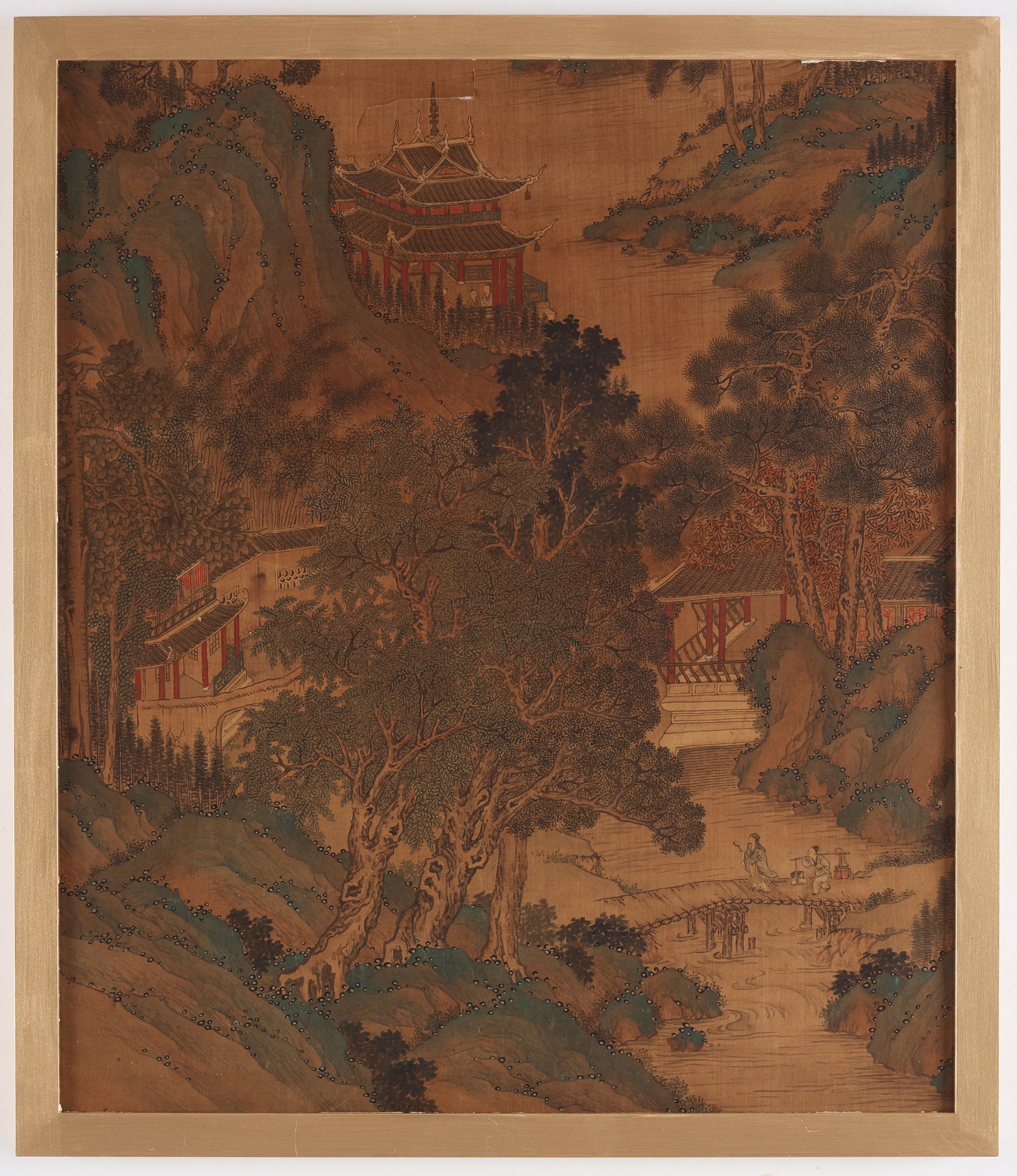 Wen Zhengming After, A mountain landscape with pagodas. Bukowskis