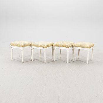 A set of four late Gustavian stolls around 1900.