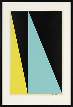 Olle Bærtling, silkscreen in colours, signed 19/90.