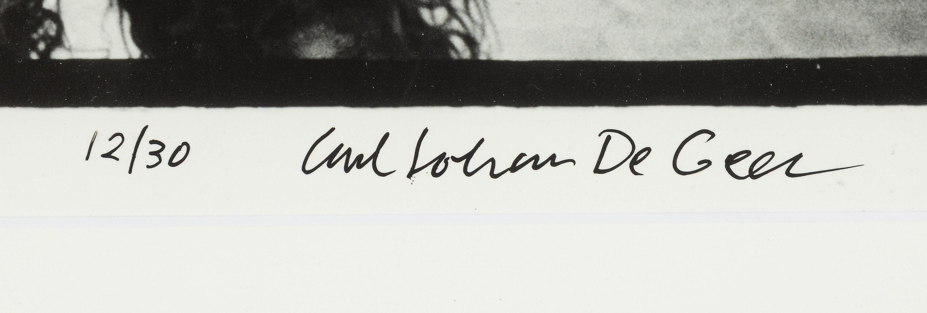 Carl Johan De Geer, fotografi, signerat 12/30. - Bukowskis