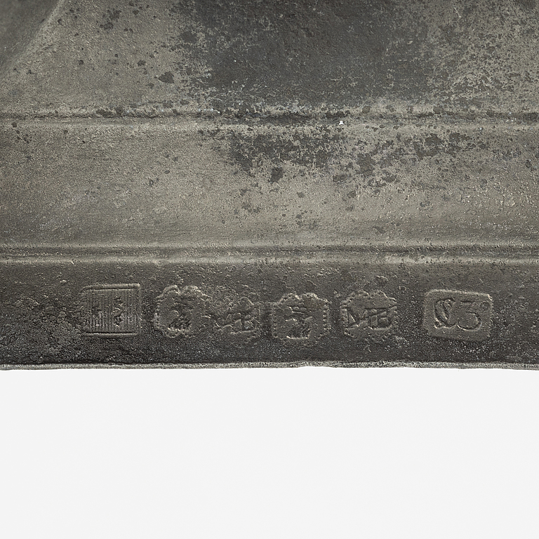 A pair of late Gustavian pewter candlesticks, mark of Magnus Bergman, Malmö 1809.