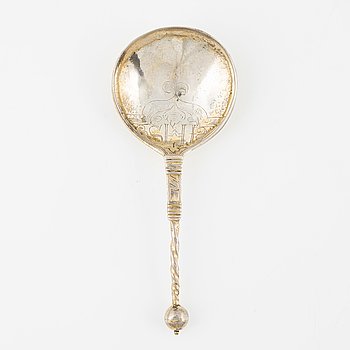 A probably Scandinavian 18th Century silver spoon, unclear makers mark.