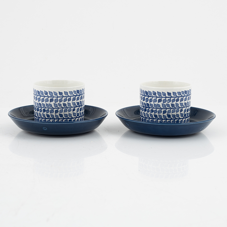 Six cups with saucers, 'Mia', Rörstrand.