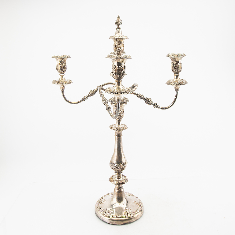 A pair of Ne Rococo epns candelabras mid 1800s.