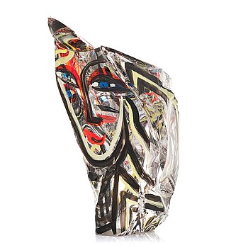 16. Ulrica Hydman-Vallien, a unique painted glass sculpture, Kosta Boda, Sweden.
