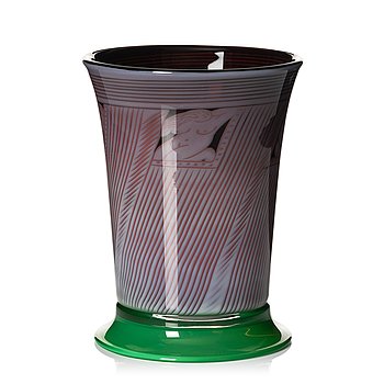 34. Gunnar Cyrén, a 'graal' glass vase, Orrefors, Sweden 1989.