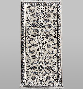 A runner carpet, Nain, part silk, ca 192 x 80 cm.