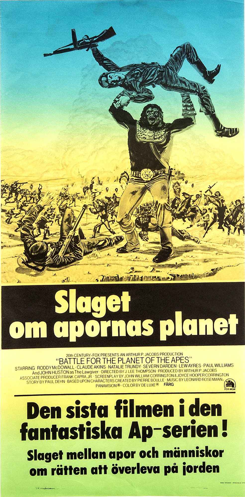 Filmaffisch Slaget Om Apornas Planet Sverige 1973 Bukowskis filmaffisch-slaget-om-apornas-planet-sverige-1973-bukowskis
