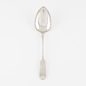 A Latvian Silver Serving Spoon, mark of JH Emke, Riga 1863.