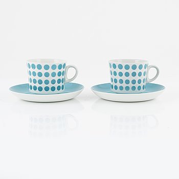Coffee cups with saucers, porcelain, Arabia, Finland (17 pieces).