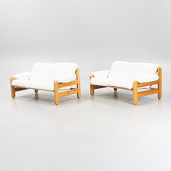 A pair of pinewood sofas from IKEA, second part of the 20th Century.