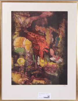 163023. ROBERTO MATTA, färgetsning, sign o numr 77100.