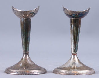 163501. LJUSSTAKAR, ett par, silver, GAB, Stockholm, 1963.