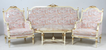 180032. SALONGSGRUPP, 4 delar, Louis XVI-stil, 1900-tal.