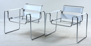 181652. KARMSTOLAR, ett par, kopior efter WassilyB3, Marcel Breuer, modellen ursprungligen formgiven 1925.
