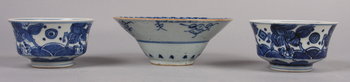 182055. SKÅLAR 3 st. porslin, Kina, 1800-tal.
