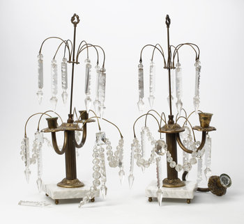 186099. BORDSLYSTRAR, ett par, Louis XVI-stil, tidigt 1900-tal.