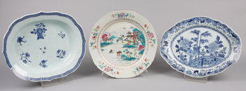 186456. FAT, 3 st, porslin, Kina, Qianlong, 1700-tal.