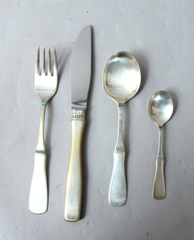 186641. BESTICK, silver, 48 delar. Uppsala.