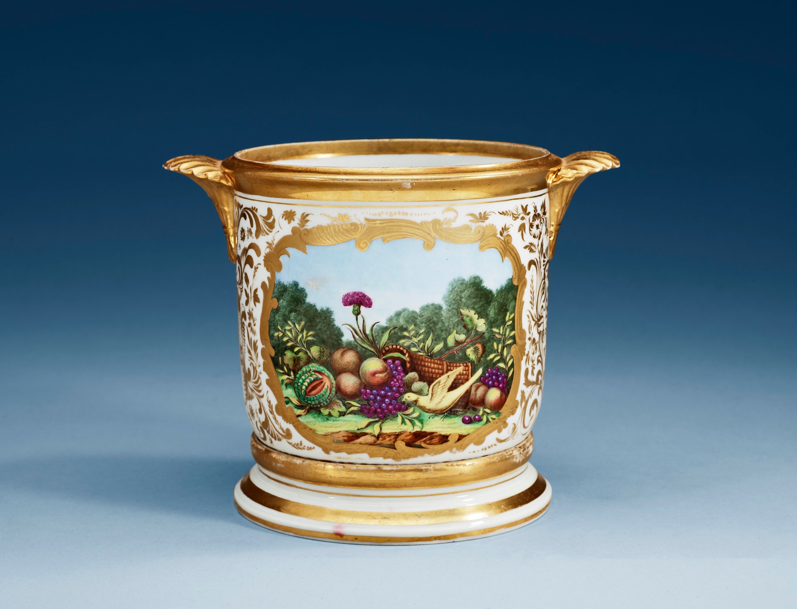 A Russian flower pot with stand, Sergey Bartenings manufactory in St