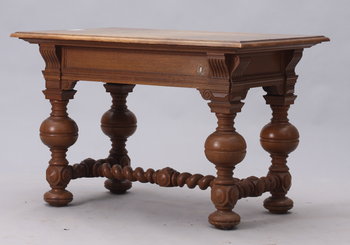 187548. BIBLIOTEKSBORD, barockstil, sent 1800-tal.