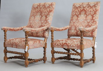 187549. KARMSTOLAR, 4 st, barockstil, sent 1800-tal.