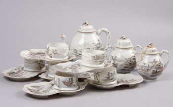 188176. TESERVIS, 6 delar, porslin, Japan, 1900-tal.