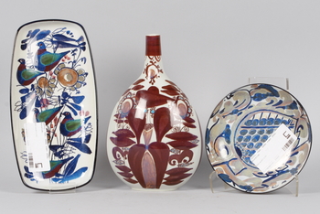 18901. VAS, SKÅL samt SKÅL. Keramik. Bl a Royal Copenhagen. Sign CK.