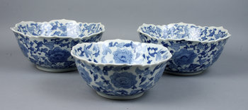 190947. SKÅLAR, 3 st, porslin, Japan, 1900-talets andra hälft.