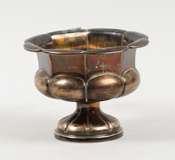 19123. SKÅL PÅ FOT, silver. Emanuel Forsman Växsjö 1857.
