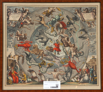 192110. KOPPARSTICK, kolorerat, 1800-tal.