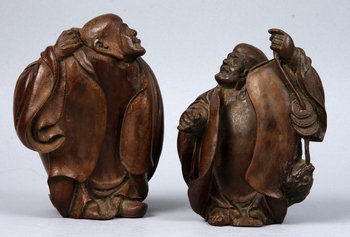 194876. FIGURER, 2 st, trä, Kina, 18001900-tal.