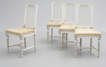 196734. STOLAR, 4 st, gustaviansk stil, 1800-tal.