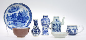 201156. PARTI PORSLIN, 7 delar, Kina. 1700 - 1900-tal.