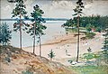 HUGO BACKMANSSON, "A BEACH". Sign. Havsbade...