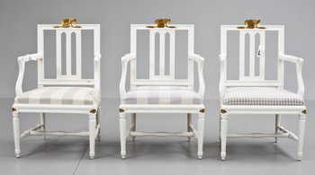 203182. SALONGSGRUPP, 4 delar, gustaviansk stil, 1900-tal.