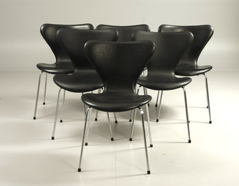 205485. STOLAR, 6 st, Sjuan, Arne Jacobsen för Fritz Hansen.